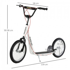 Trotinetă pentru copii 139 x 58 x 90-96 cm | alb č.2