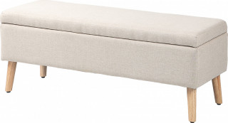 Bancă tapițată cu depozitare 110 x 39 x 45 cm | bej č.1