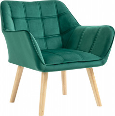 Fotoliu tapițat cu aspect catifelat 64 x 62 x 72,5 cm | verde č.1