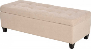 Bancă tapițată cu depozitare 125 x 49 x 41,5 cm | bej č.1