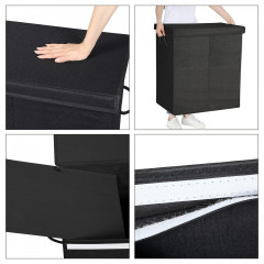 Coș de rufe cu capac magnetic și mânere | negru č.3
