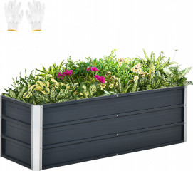 Jardinieră de grădină din oțel 125x47x40 cm | gri cărbune č.1