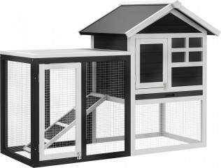 Cușcă pentru animale mici 122x62,6x92 cm | gri + alb č.1