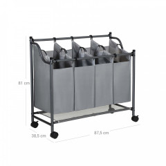 Coș de rufe din patru piese 4 x 35L | gri č.2