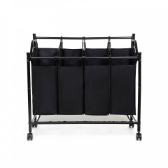 Coș de rufe din patru piese 4 x 35L | negru č.2