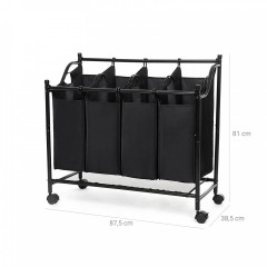Coș de rufe din patru piese 4 x 35L | negru č.3