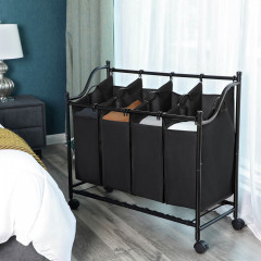 Coș de rufe din patru piese 4 x 35L | negru č.1
