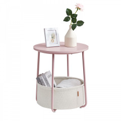Măsuță de cafea rotundă cu coș Ø 45 cm | roz č.3