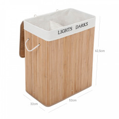 Coș de rufe cu 2 secțiuni 100 l | culoare naturală č.2
