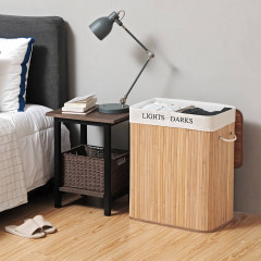 Coș de rufe cu 2 secțiuni 100 l | culoare naturală č.3