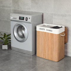 Coș de rufe cu 2 secțiuni 100 l | culoare naturală č.1