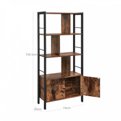 Bibliotecă mare cu uși 30 x 74 x 154 cm | Maro rustic č.2