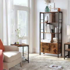 Bibliotecă mare cu uși 30 x 74 x 154 cm | Maro rustic