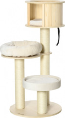Ansamblu pentru pisici cu grotuță 122 cm | crem + culoare naturală č.2