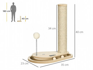 Ansamblu de joacă pentru pisici 40 cm | culoare naturală č.3