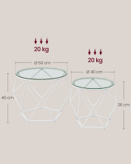 Set 2 mese de cafea rotunde | alb č.3