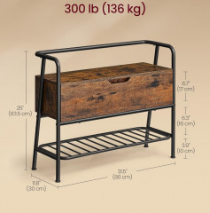 Bancă cu pantofar 30 x 80 x 63,5 cm | maro č.2