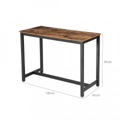 Masă de bar înaltă dreptunghiulară 120 x 60 x 90 cm | maro č.3