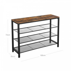 Dulap pentru pantofi cu bancă 100 x 30 x 72 cm | maro č.3