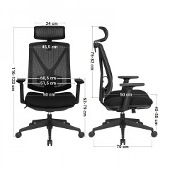 Scaun de birou ergonomic cu suport pentru picioare | negru č.3