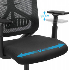 Scaun de birou ergonomic cu suport lombar | negru č.3