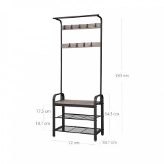 Pantofar cu cuier 33,7 x 77 x 183 cm | gri č.3