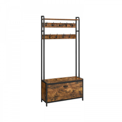 Pantofar cu cuier 30 x 85 x 180 cm | maro-negru č.3