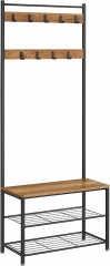 Pantofar cu cuier 70 x 32 x 175 cm | nuc maro č.3
