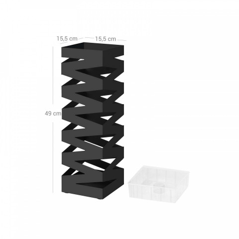 Suport metalic pentru umbrele 15,5 x 15,5 x 49 cm | negru č.2