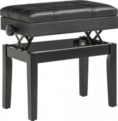 Bancă de pian cu înălțime reglabilă 63x35x46-56 cm | negru č.1