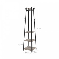 Suport metalic pentru haine 180 cm | gri-negru č.3