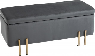 Bancă tapițată cu spațiu de depozitare 100 x 40 x 42 cm | gri închis č.1