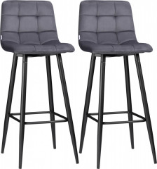 Set 2 scaune de bar 42 x 47 x 105 cm | gri Set 2 scaune de bar 42 x 47 x 105 cm | gri