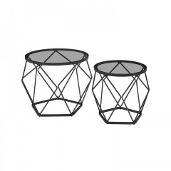 Set 2 mese de cafea rotunde | negru č.2
