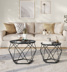 Set 2 mese de cafea rotunde | negru č.1