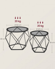 Set 2 mese de cafea rotunde | negru č.3