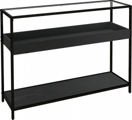 Masă consolă cu 2 rafturi 100x30x78 cm | negru č.1