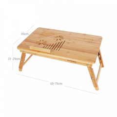 Masă pliabilă din bambus | 55 x 35 x (21 - 29) cm č.3