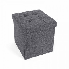 Taburet pliabil cu spațiu de depozitare 38 x 38 x 38 cm | gri închis č.2