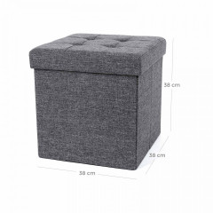 Taburet pliabil cu spațiu de depozitare 38 x 38 x 38 cm | gri închis č.3