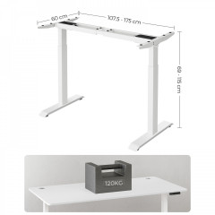 Cadru de masă cu înălțime reglabilă 60 x (107,5-175) x (69-115) cm | alb č.2