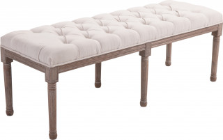 Bancă tapițată cu nasturi decorativi 142x47x51 cm | bej č.1