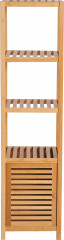 Dulap din bambus pentru baie cu 3 compartimente deschise 36x33x140 cm | culoare naturală č.1