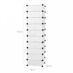 Organizator de rafturi 48 x 36 x 173 cm | transparent č.2
