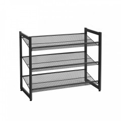 Raft metalic pentru pantofi cu 3 niveluri 74 x 30,7 x 62,8 cm | negru č.2