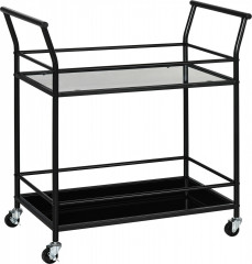 Cărucior de servire pentru bucătărie 75x40x80 cm | negru