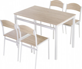 Set masă 5 piese 1+4 | gri + alb č.2