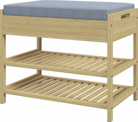 Bancă pentru pantofi cu două niveluri 55x35x46 cm | culoare naturală
