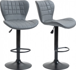 Scaune de bar 2 bucăți 47 x 50 x 89-109 cm | gri č.1