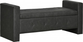 Bancă tapițată cu spațiu de depozitare 139x49x68 cm | gri închis č.1